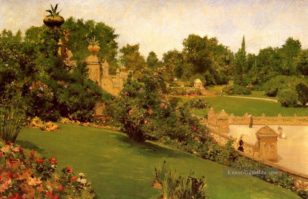 Terrasse in der Mall Impressionismus William Merritt Chase Szenerie Ölgemälde